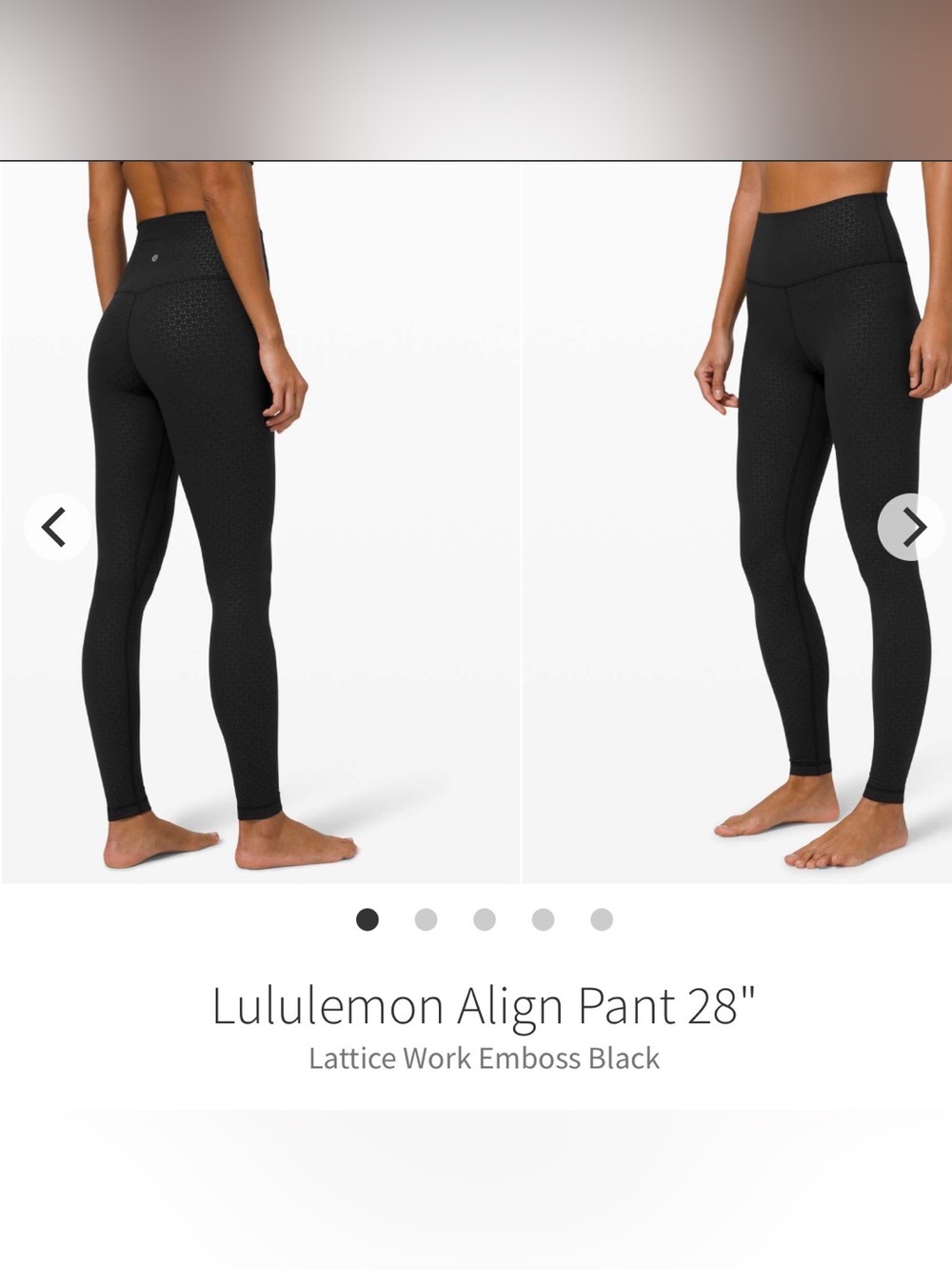 Lululemon Align Pant 28” Lattice Work Emboss Black Size 2